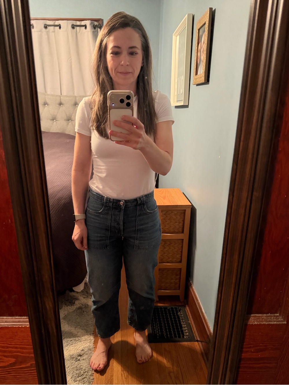 MADEWELL The Darted Barrel-Leg Jean size 24